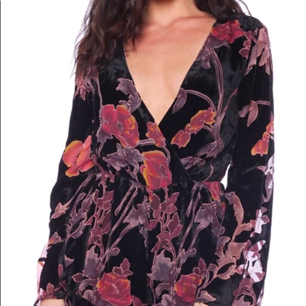 Plum Velvet and Sheer Blouse